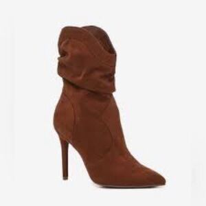 New Jessica Simpson Brown Suede Lisby Ankle Boots Size 7 1/2